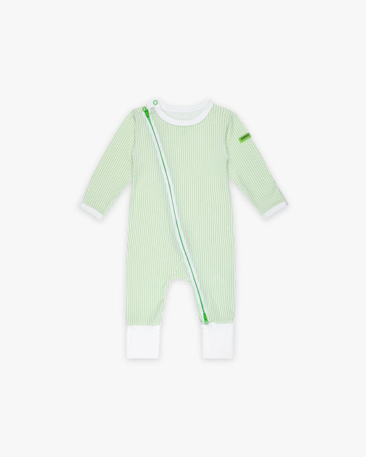 Zip Suit | Striped Lime