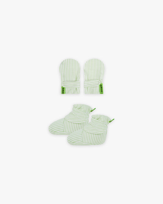 Mitten Booties | Striped Lime