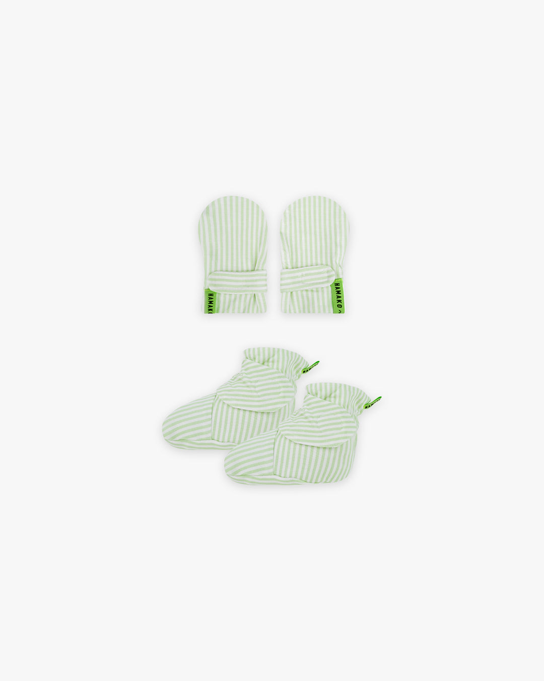 Mitten Booties | Striped Lime