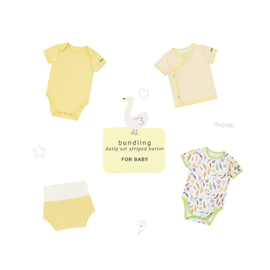 Hamako Baby Daily Set | Striped Butter