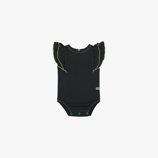 Ruffle Bodysuit | Washed Black